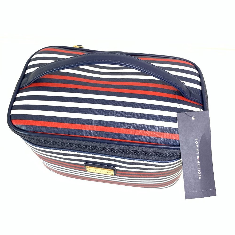Tommy Hilfiger Cosmetic Travel Bag Blue and White - Picture 2 of 10